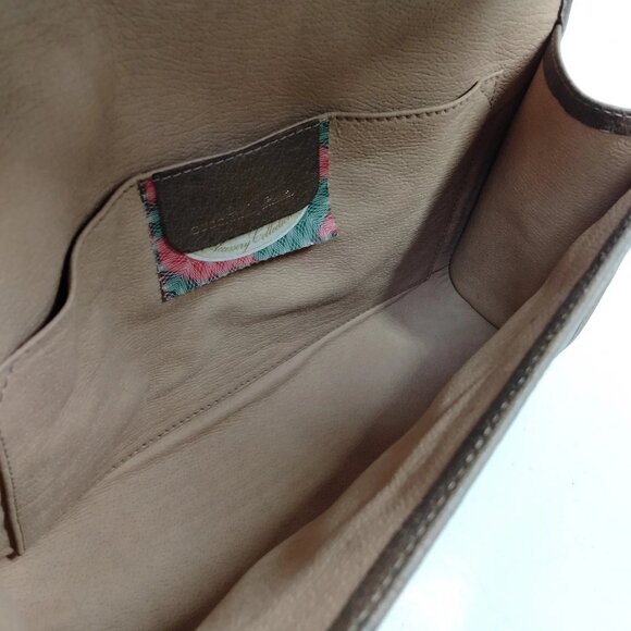 Authentic Gucci Vintage Clutch Bag Sherry Line Brown PVC mn294-120625 - Picture 10 of 16